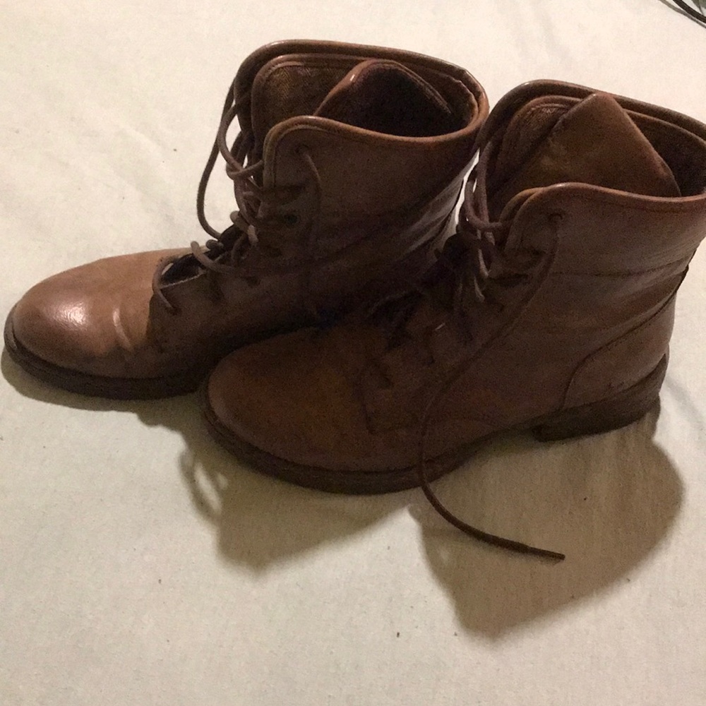 Brown lace-up boots